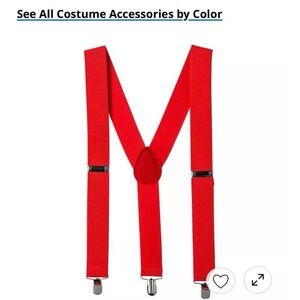 Vibrant Red Suspenders